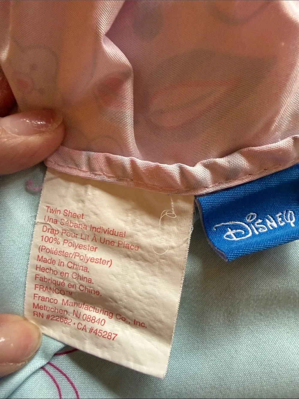 Disney Frozen Princess Twin Sheet Set - Pink & Light Blue
